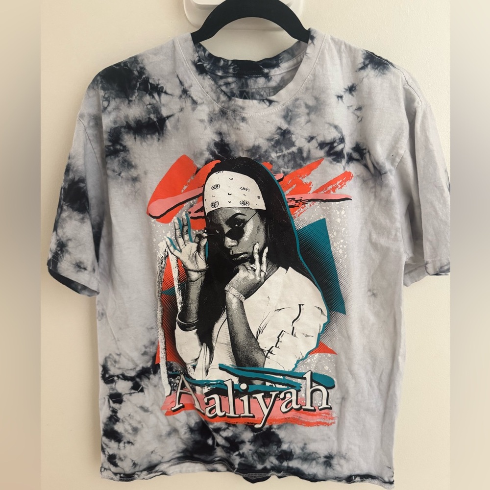 Brand new Aaliyah M Black White Tie Dye Short Sleeve T Shirt